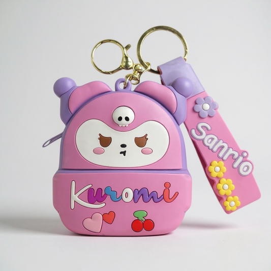 BIGMAN kuromi Mini Zipper pouch Soft Silicon Keychain