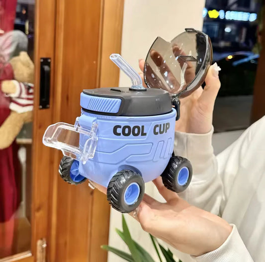 BIGMAN TurboSip Car Tumbler with Straw & Strap Handle – Creative Car-Shaped Sipper Cup for Kids & Adults, Portable Drink Bottle for Juice, Water & Milk (Fun Gift Design)