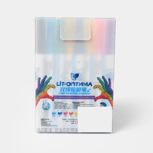 BIGMAN Lit-Optima Double Line Painter Marker Set Of 8