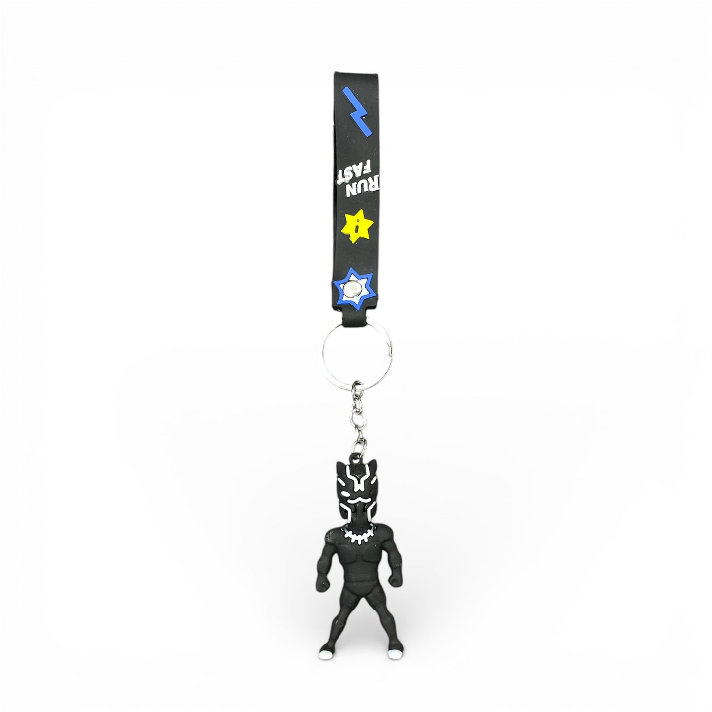 BIGMAN Black Panther Character Rubber Keychain