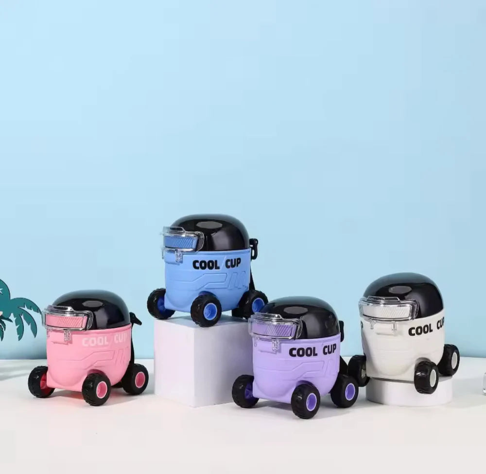 BIGMAN TurboSip Car Tumbler with Straw & Strap Handle – Creative Car-Shaped Sipper Cup for Kids & Adults, Portable Drink Bottle for Juice, Water & Milk (Fun Gift Design)