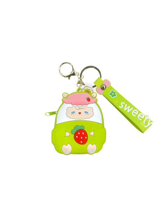 BIGMAN Sheep Style Mini Zipper pouch Soft Silicon Keychain