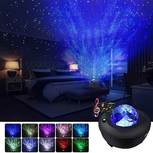 BIGMAN Starry Sky & Nebula Cloud Wave Laser Projector With Bluetooth Speaker