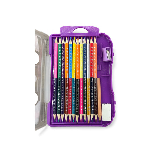BIGMAN 12/24 Dual Color Pencil Set with Sharpener & Eraser