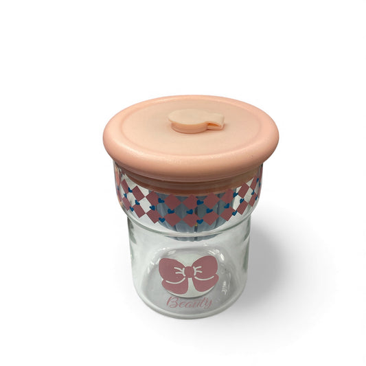 BIGMAN Citrus Juice Glass Cup With Straw & Topper 450ml