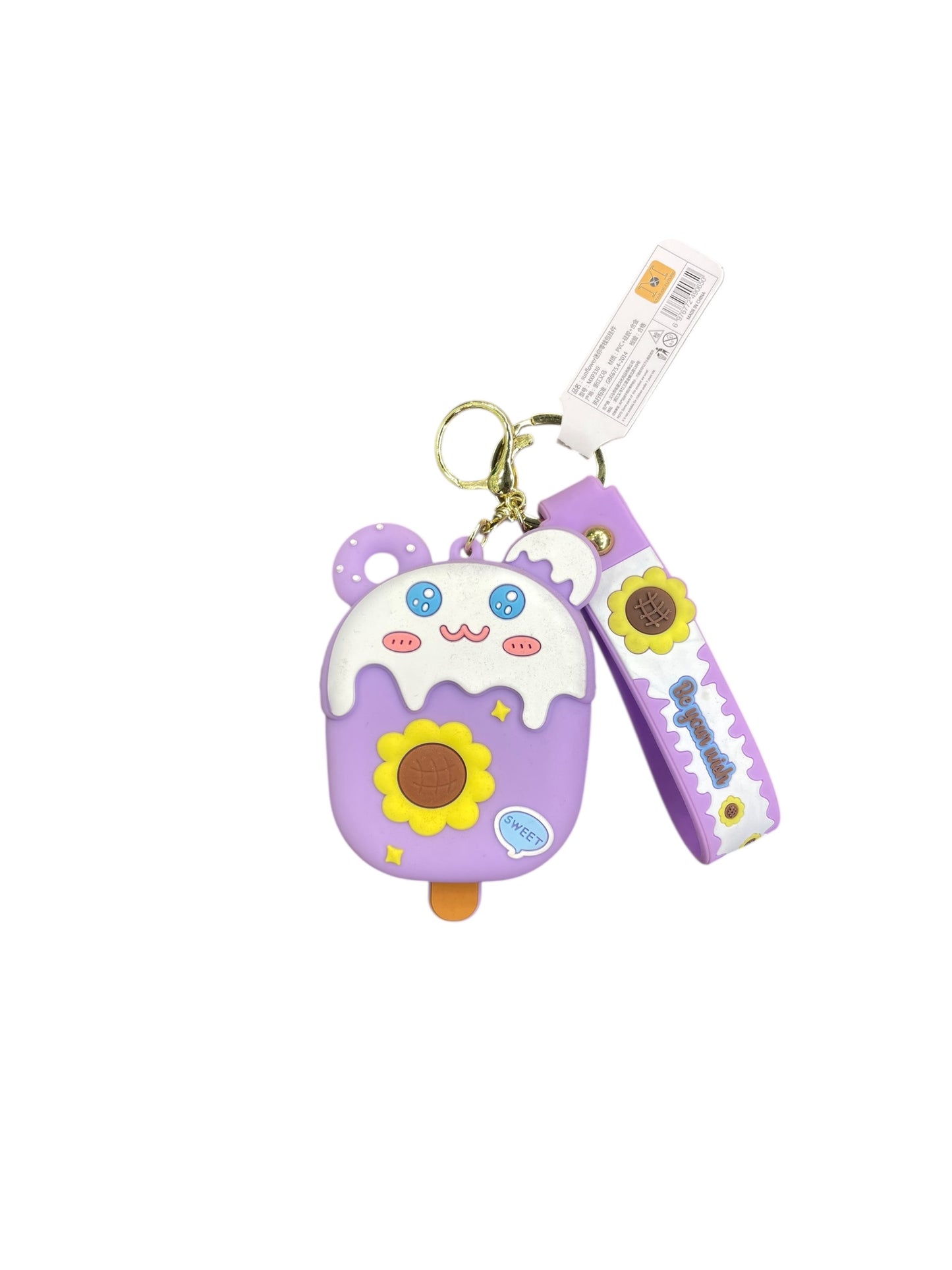 BIGMAN Popsicle Style Mini Zipper Pouch Soft Silicon Keychain