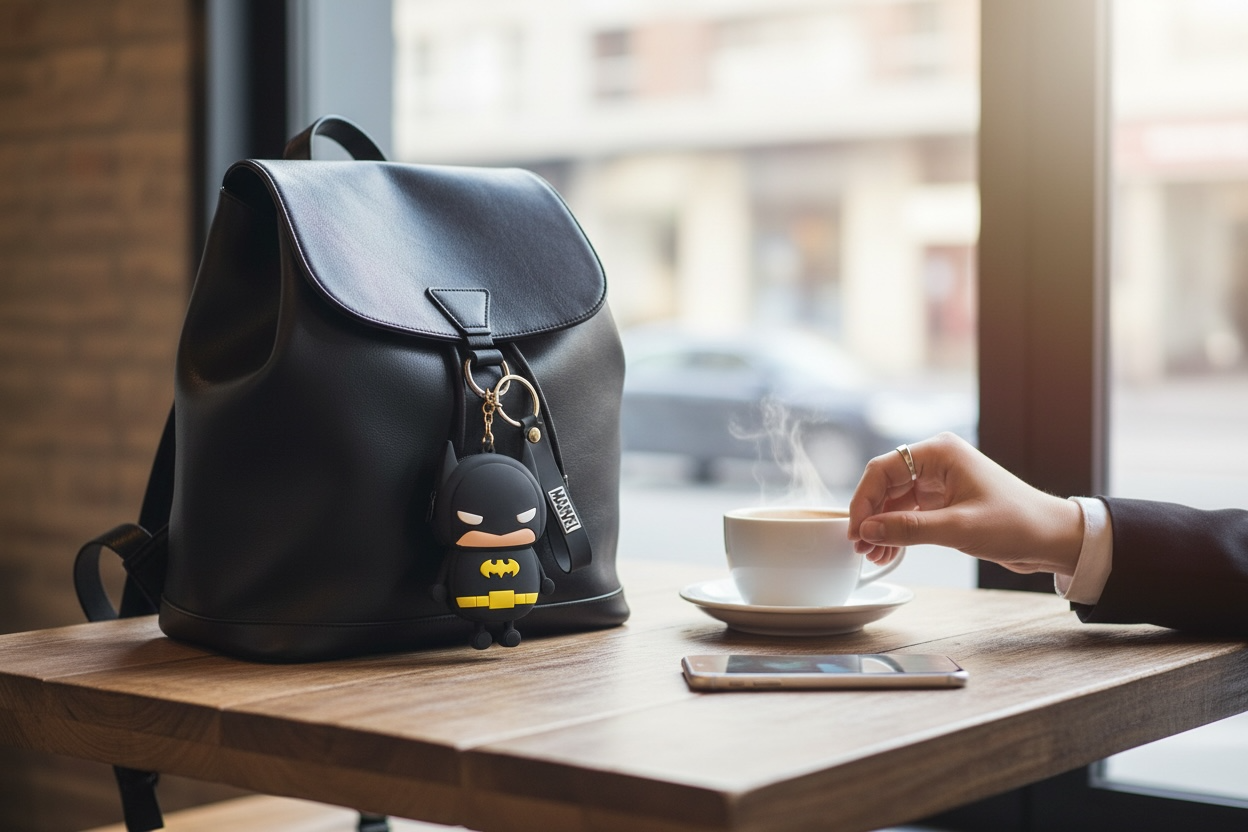 BIGMAN Batman Mini Zipper Pouch Soft Silicon Keychain