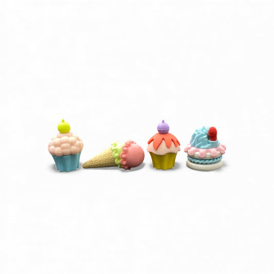 BIGMAN Ice Cream Tiny Erasers Pack 4 Piece Fun Eraser Box