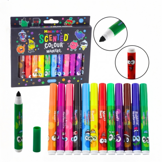 BIGMAN Macron Scented Color Marker cute Character Set of 12