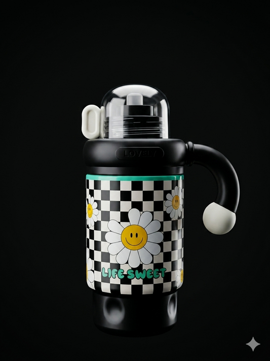 Bigman Bliss Bottles 40oz Tumbler – Cute Daisy Design, Insulated Water Bottle with Straw, BPA-Free Travel Mug for Kids & Adults (Large Capacity)