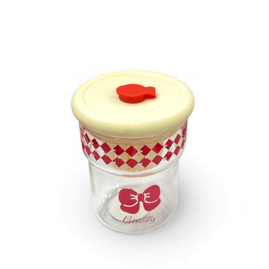 BIGMAN Citrus Juice Glass Cup With Straw &Topper 450ml