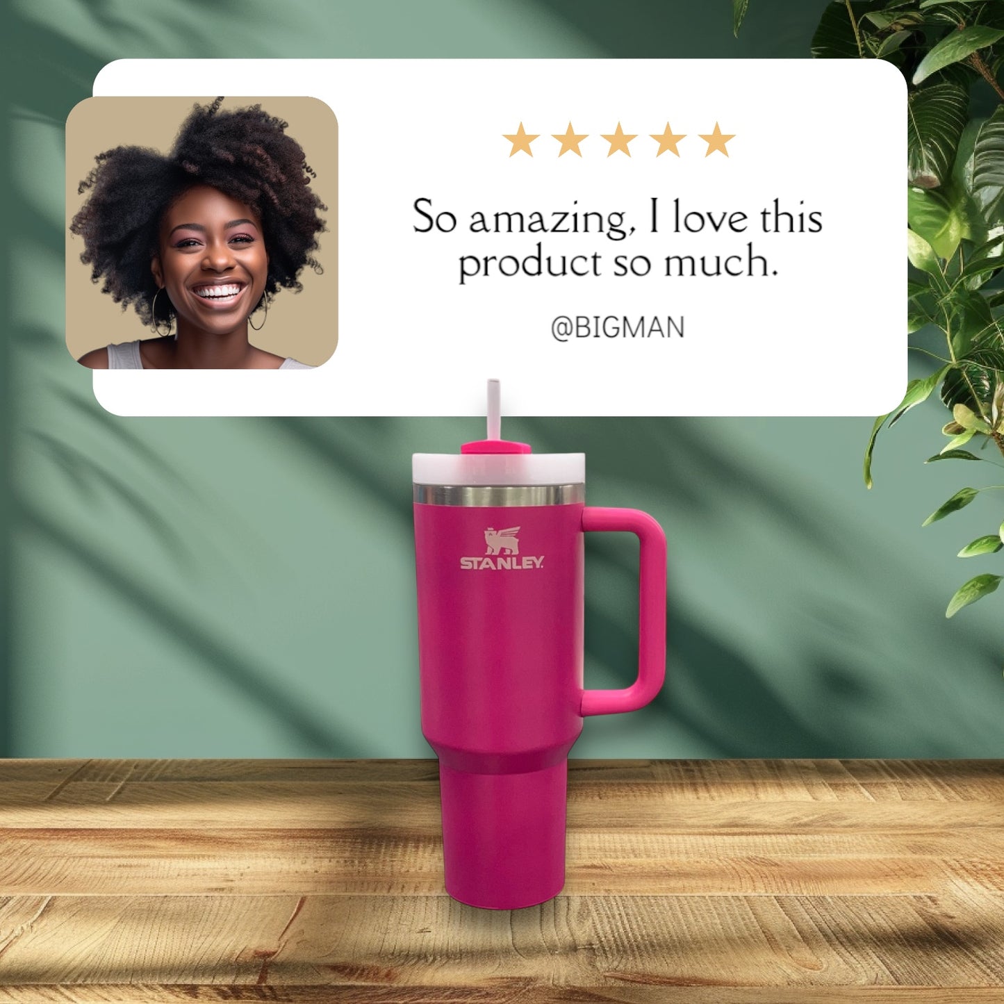 BIGMAN Pink Stanley Tumbler 40oz