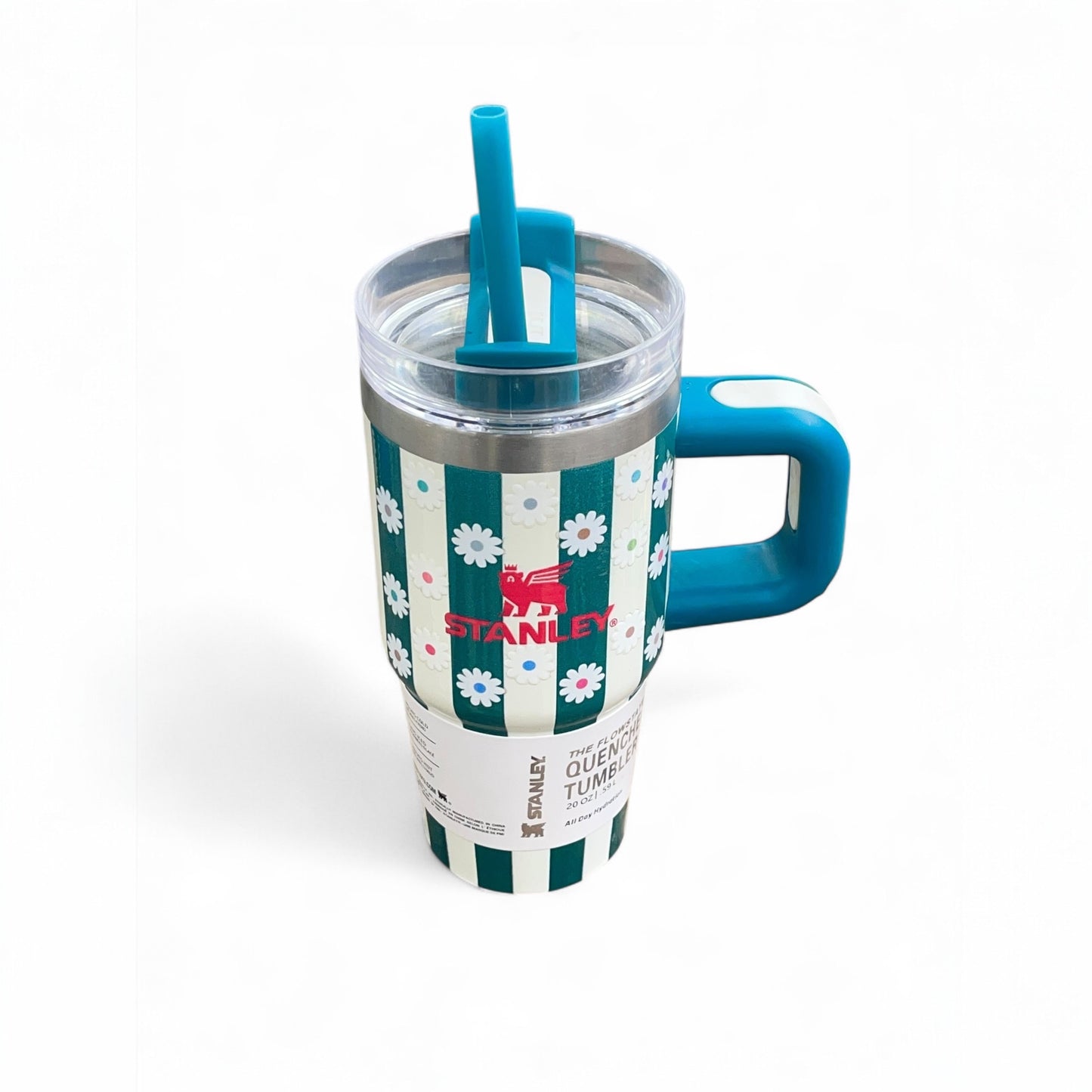 BIGMAN Daisy Stripe Edition 20oz Stanley Quencher Tumbler