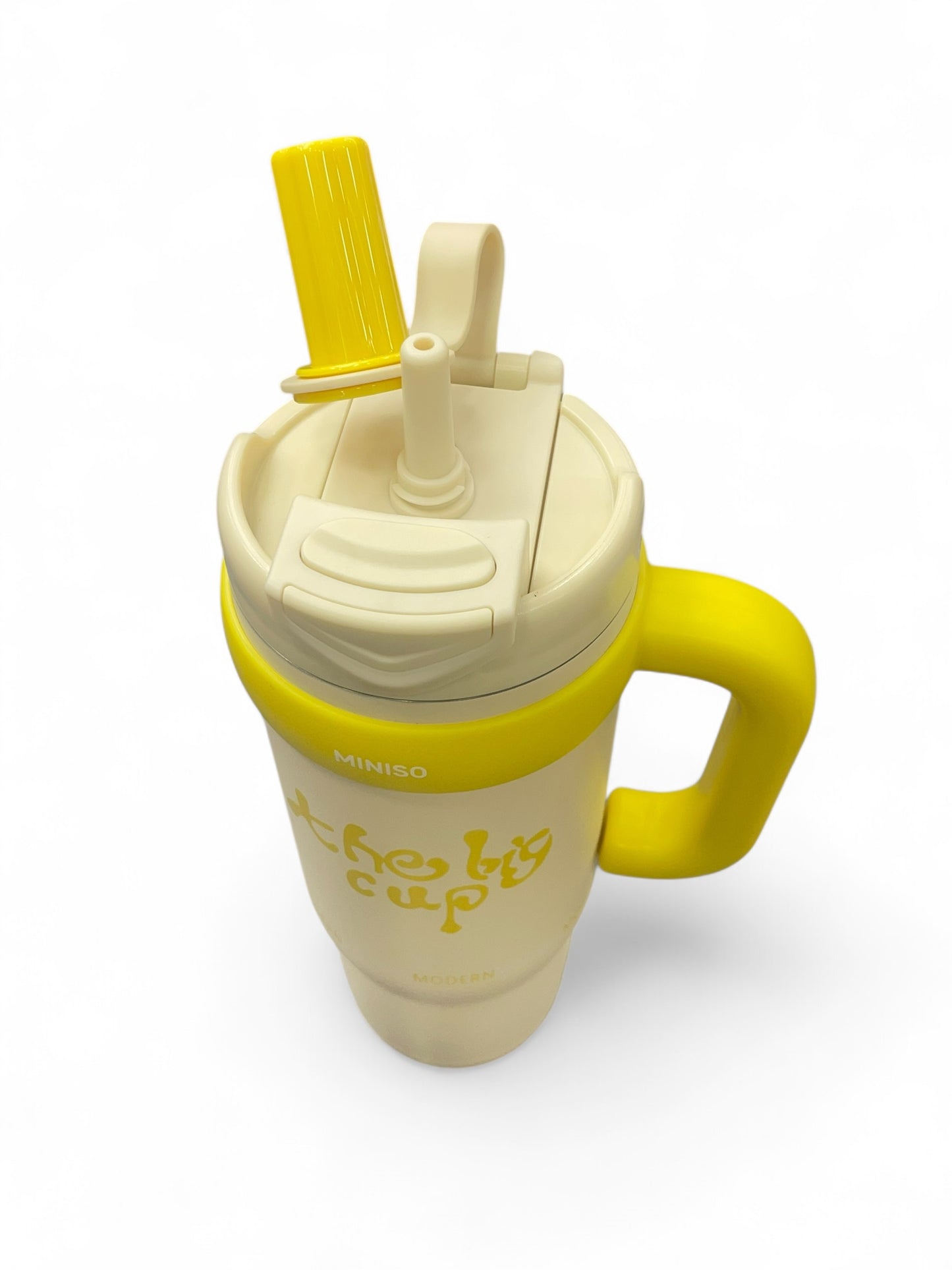 BIGMAN Miniso “The Big Cup” Yellow Hydration Tumbler 40oz