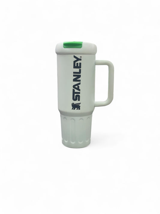 BIGMAN Classic White & Green Stanley Tumbler 40oz