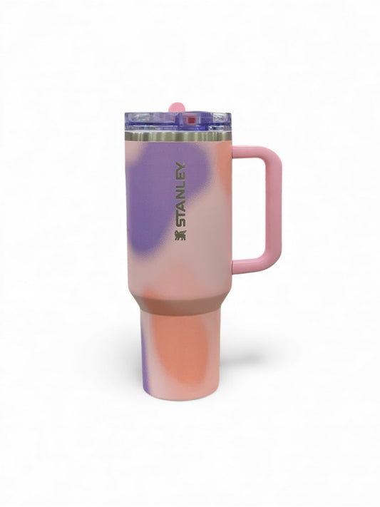 BIGMAN Pink & Purple Glow Gradient Stanley Flip Straw Quencher Tumbler 40oz