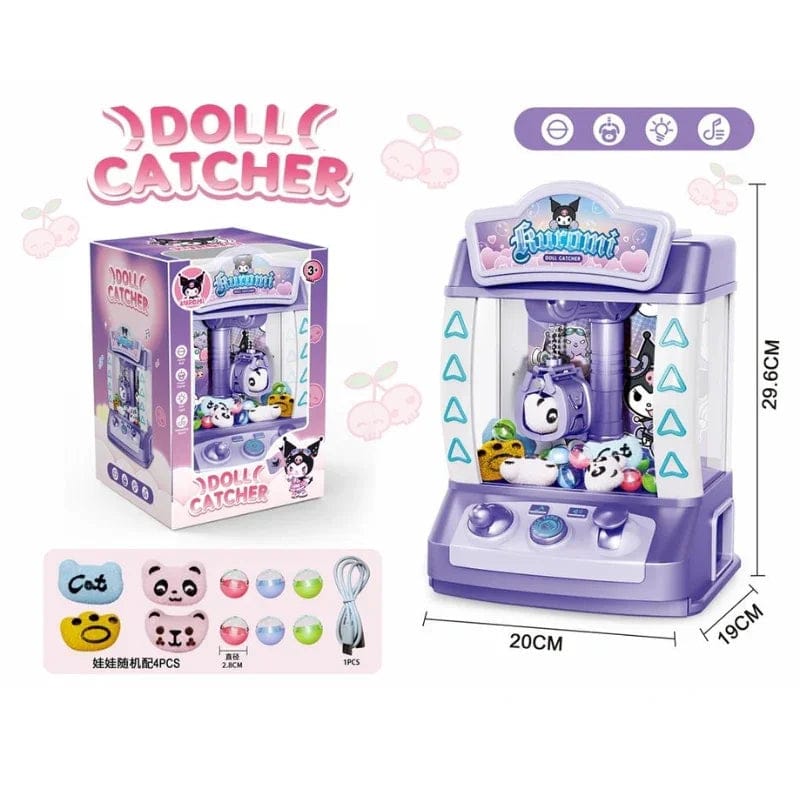 BIGMAN premium Kuromi Claw Surprise Machine – Mini Arcade Doll Catcher Game, Cute Prize Grabber Toy with Lights, Music & Plush Accessories for Kids