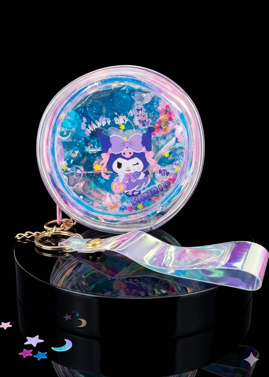 Bigman Signature: Sanrio Glaze Luxe Iridescent Mini-Pouch Keychain – Premium Kawaii Edition