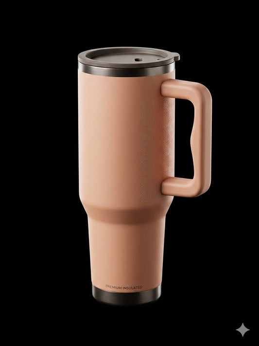 BIGMAN SipLux 40oz Insulated Tumbler with Handle & Straw Lid – Double Wall Vacuum Stainless Steel Travel Mug for Hot & Cold Drinks (Fits Car Cup Holder)
