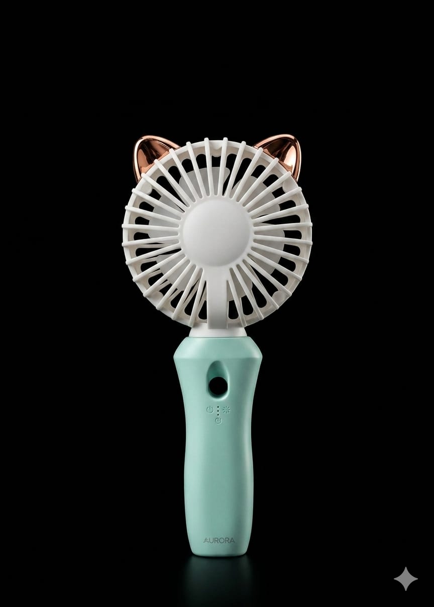 Bigman BreezeGlow Mini Fan – Rechargeable Portable Handheld Cooling Fan for Travel & Daily Use