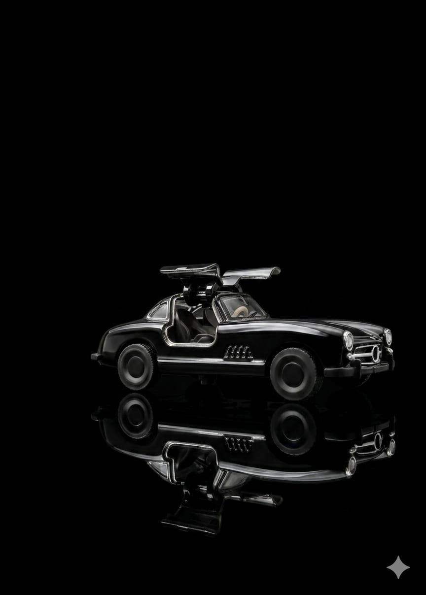 Bigman Midnight Gullwing Classic Diecast Sports Car with Opening Doors
