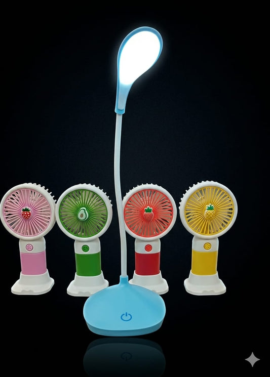 Bigman FruityGlow Mini Fan & LED Lamp Combo – Portable Cooling Fan and Flexible Desk Light Set