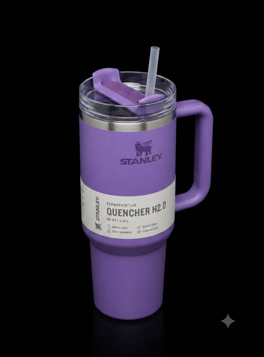 Bigman Amethyst Tumbler 40oz – Premium Stainless Steel Insulated Travel Mug with Handle & Straw
