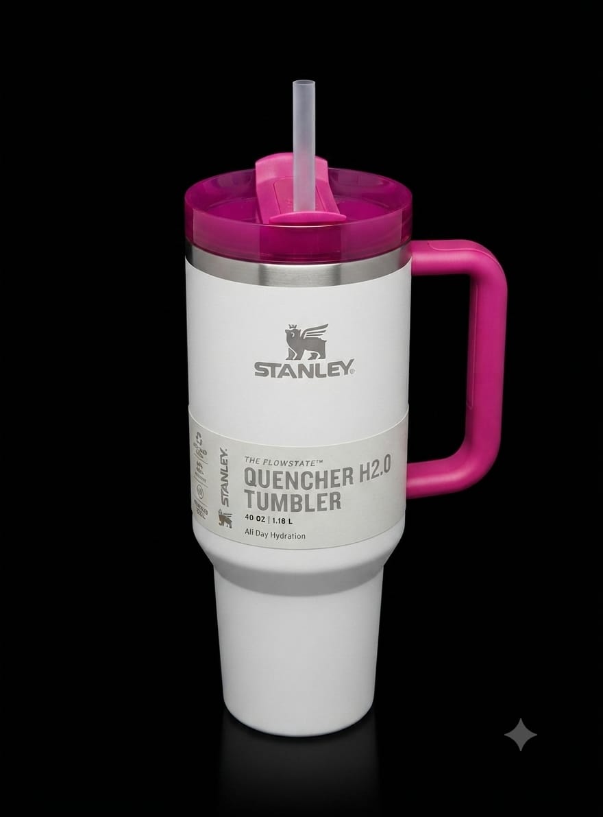 Bigman Pearl Tumbler 40oz – Premium Stainless Steel Insulated Travel Mug with Handle & Straw