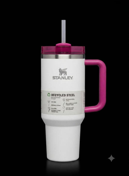 Bigman Pearl Tumbler 40oz – Premium Stainless Steel Insulated Travel Mug with Handle & Straw