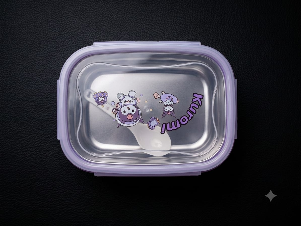 Cute Kuromi Stainless Steel Lunch Box for Kids