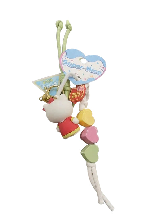 Cute Hello Kitty Heart Charm Keychain