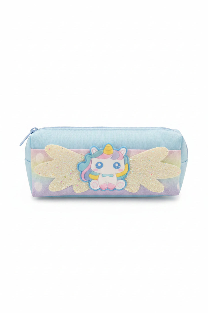 Cute Glitter Wings Unicorn Pencil Pouch