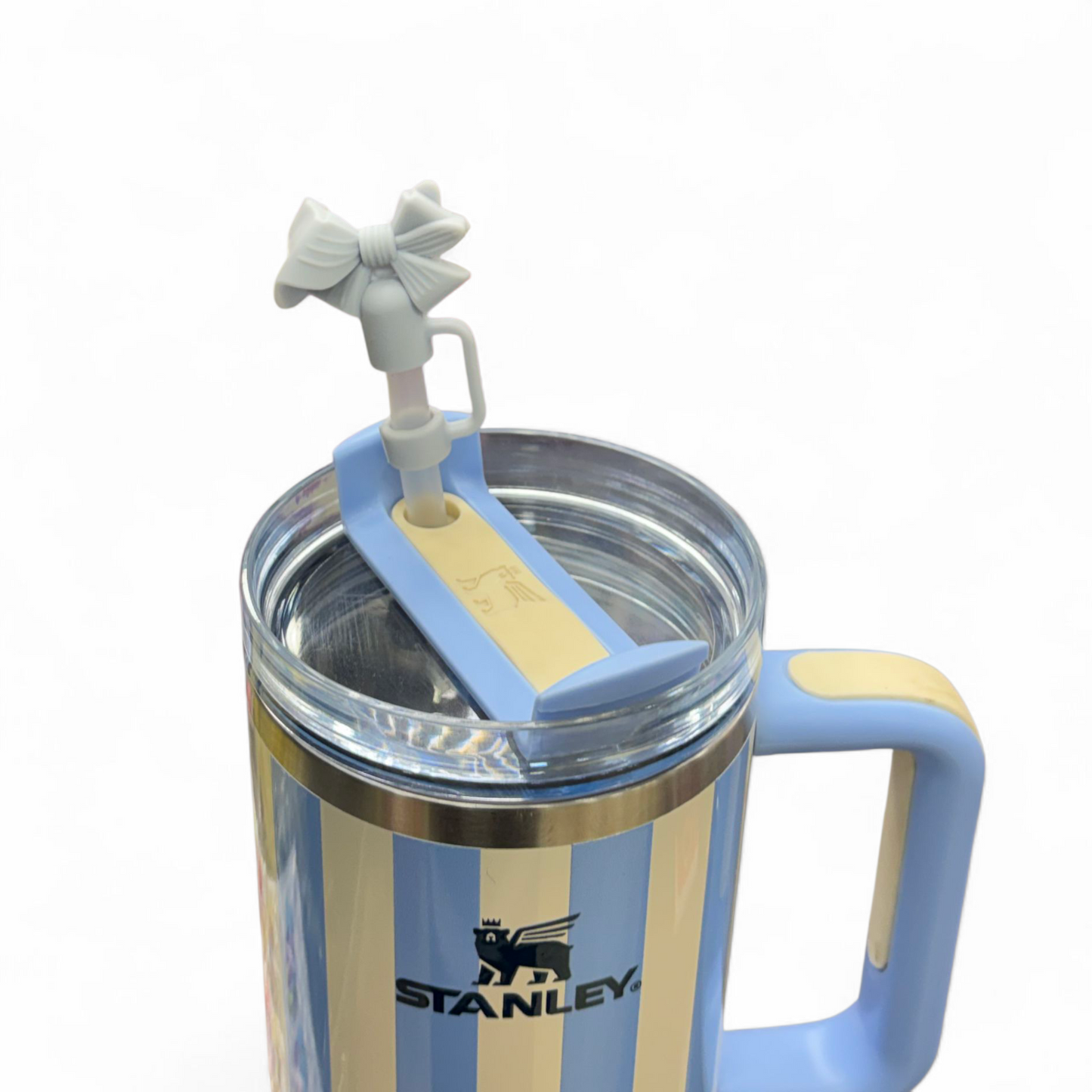 BIGMAN Elegant Series Blue & White Stripe Stanley Tumbler 40oz