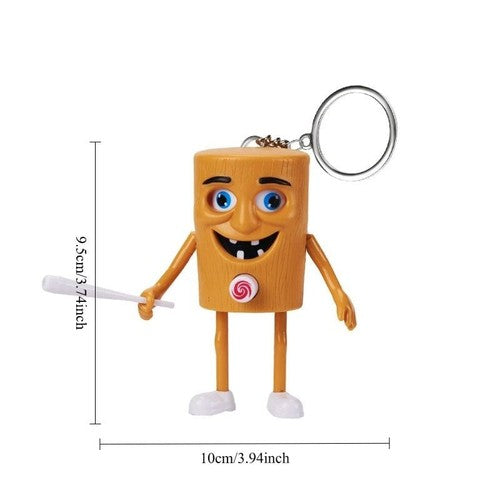 Bigman FunFace Wooden Figure – Funny Face Changing Cartoon Keychain Toy for Kids & Desk Decoration
