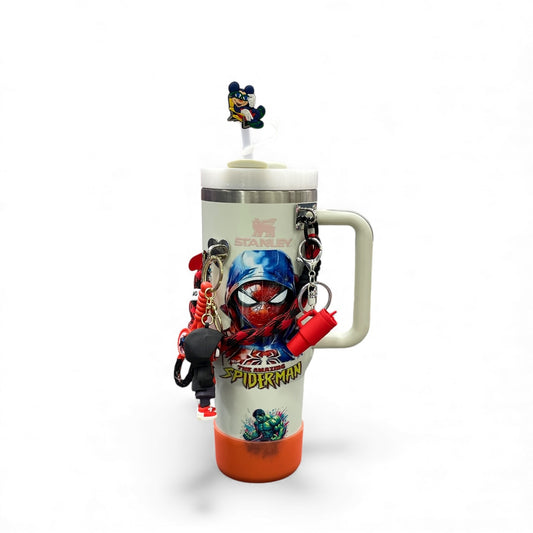 BIGMAN Off White Spider Man Stanley Tumbler 40oz With Accessories