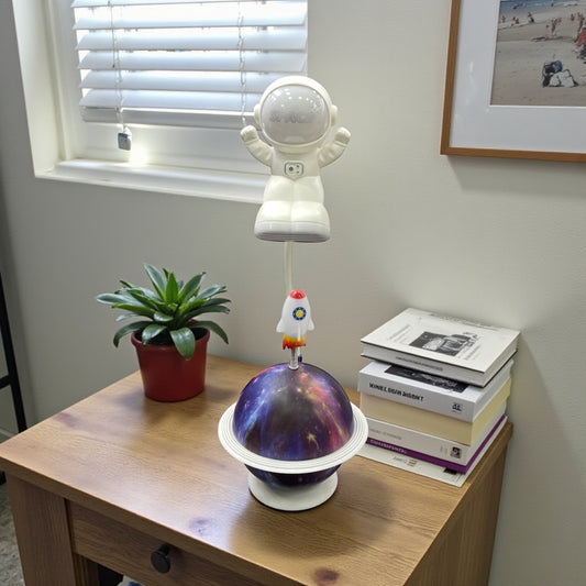 BIGMAN Astronaut LED Night Light Planetary Base with Flexible Rocket Neck