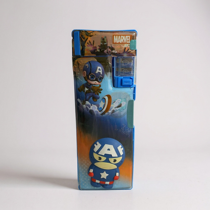 BIGMAN Marvel Captain America Magnetic Double-Sided Pencil Box With Sharpener