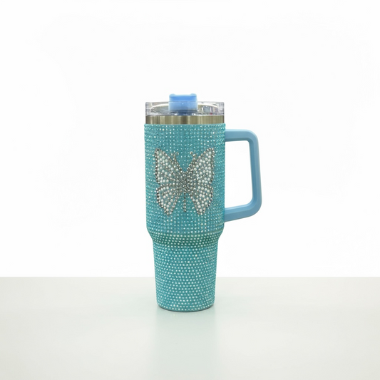 BIGMAN Luxury Rhinestone Butterfly Crystal Edition Tumbler 40oz
