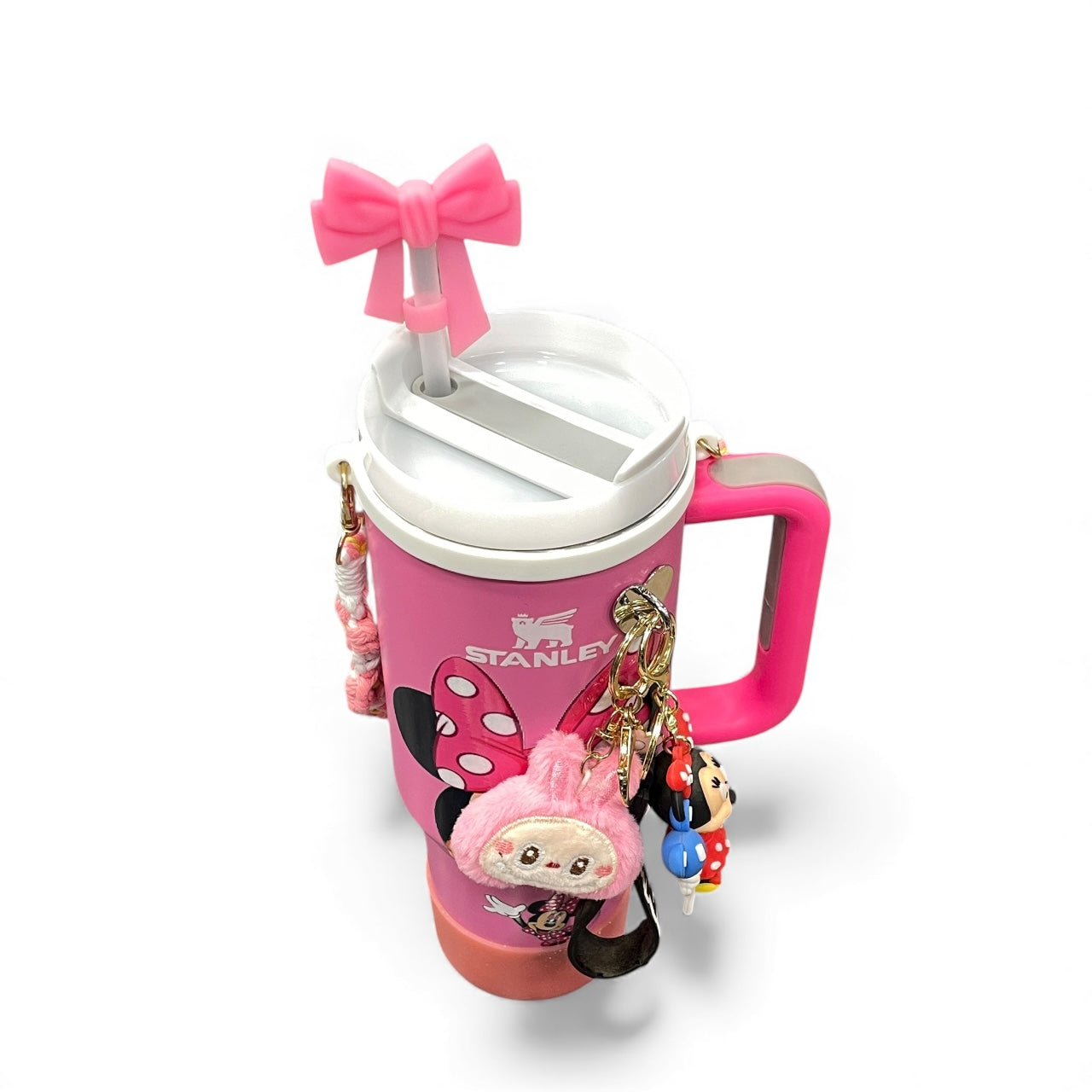 BIGMAN Pink Mickey Mouse Edition Pink Stanley Tumbler 40oz With Accessories