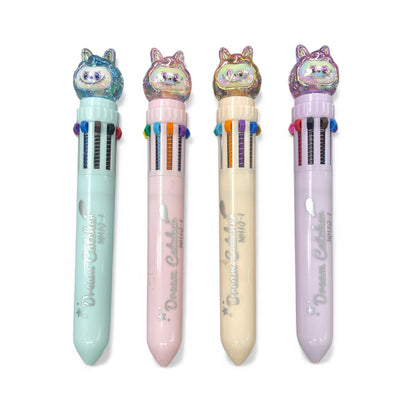 BIGMAN Crystal Labubu 10-in-1 Multi-Color Gel Pen