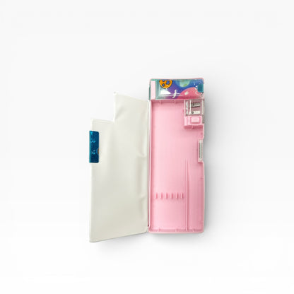 BIGMAN Pink Astronaut Magnetic Double-Sided Pencil Box with Sharpener