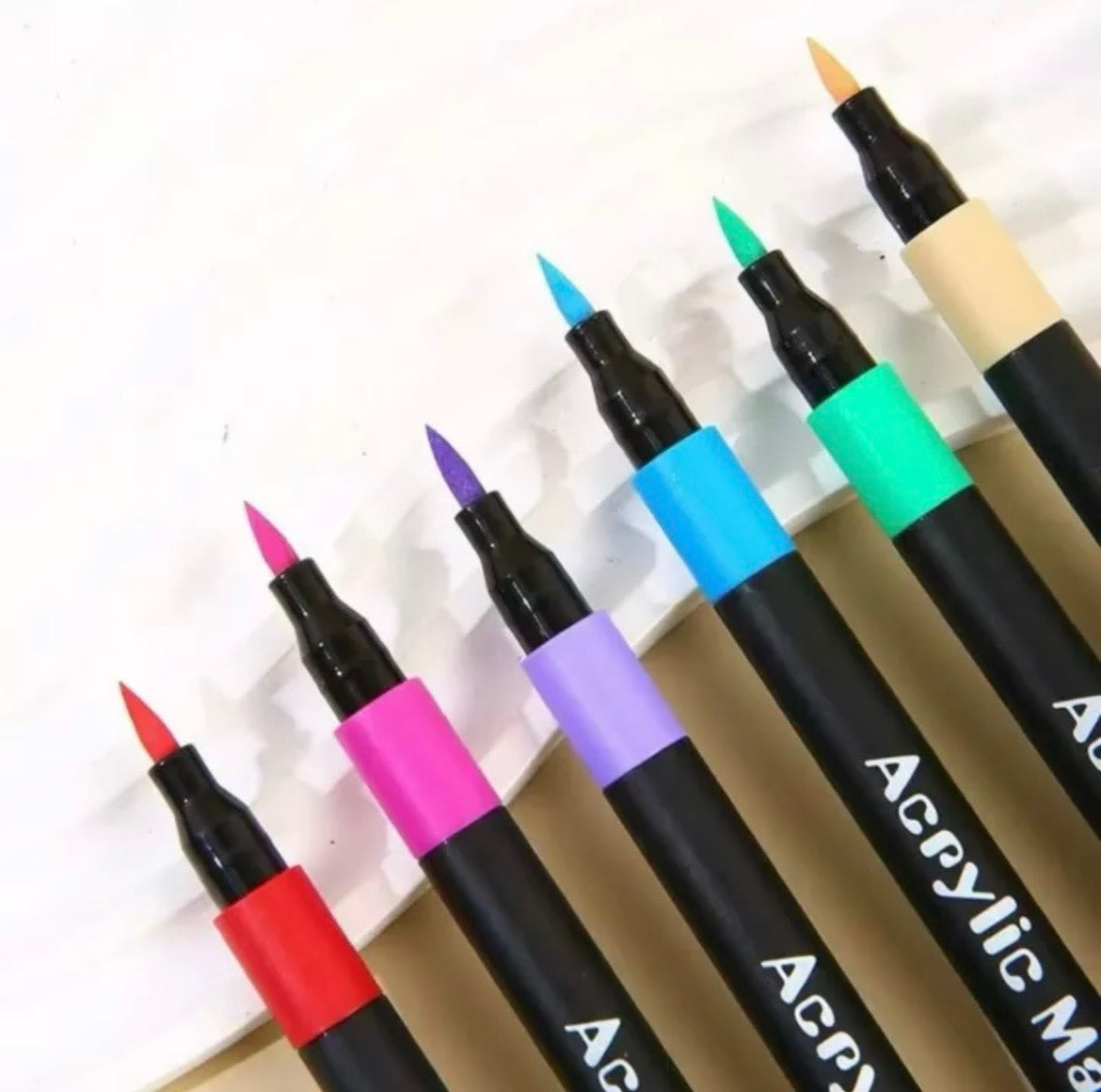 BIGMAN Acrylic Brush Marker Multi-Surface Painting Set Of 12