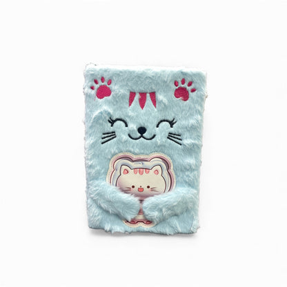 BIGMAN Cute Kitty Fluffy Cover Diary