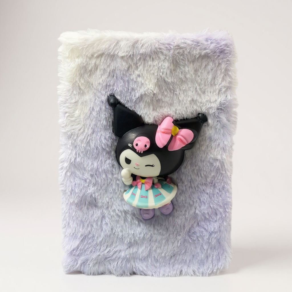 BIGMAN Kuromi Fluffy Diary with 3D Soft Foam Character