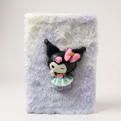 BIGMAN Kuromi Fluffy Diary with 3D Soft Foam Character