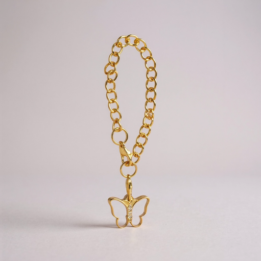 BIGMAN White Elegant Butterfly Charm Tumbler Handle Bracelet