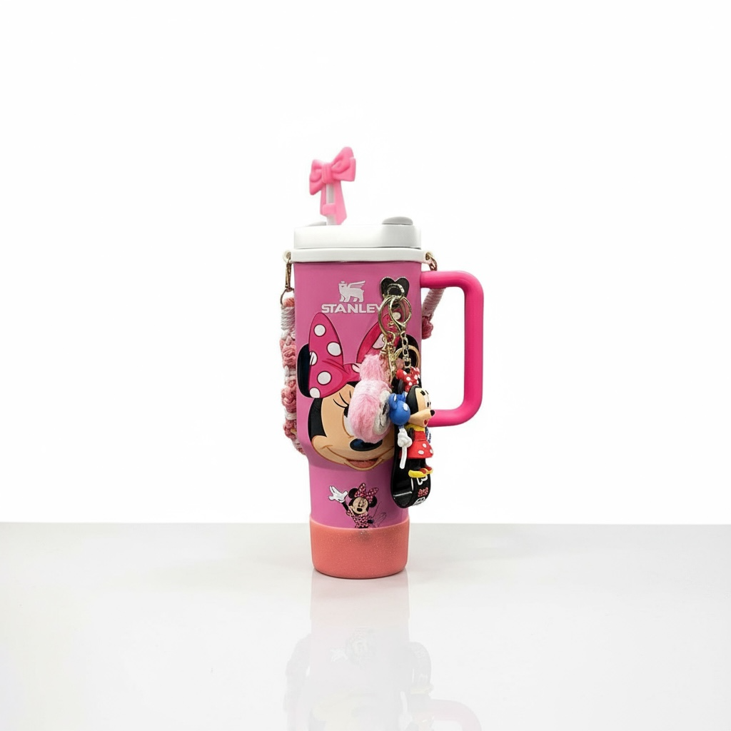 BIGMAN Pink Mickey Mouse Edition Pink Stanley Tumbler 40oz With Accessories