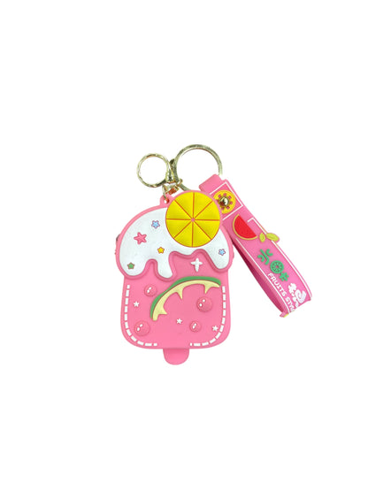 BIGMAN Fruity Popsicle Style Mini Zipper Pouch Soft Silicon Keychain