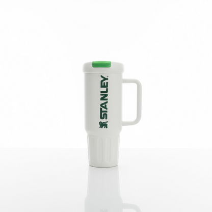 BIGMAN Classic White & Green Stanley Tumbler 40oz