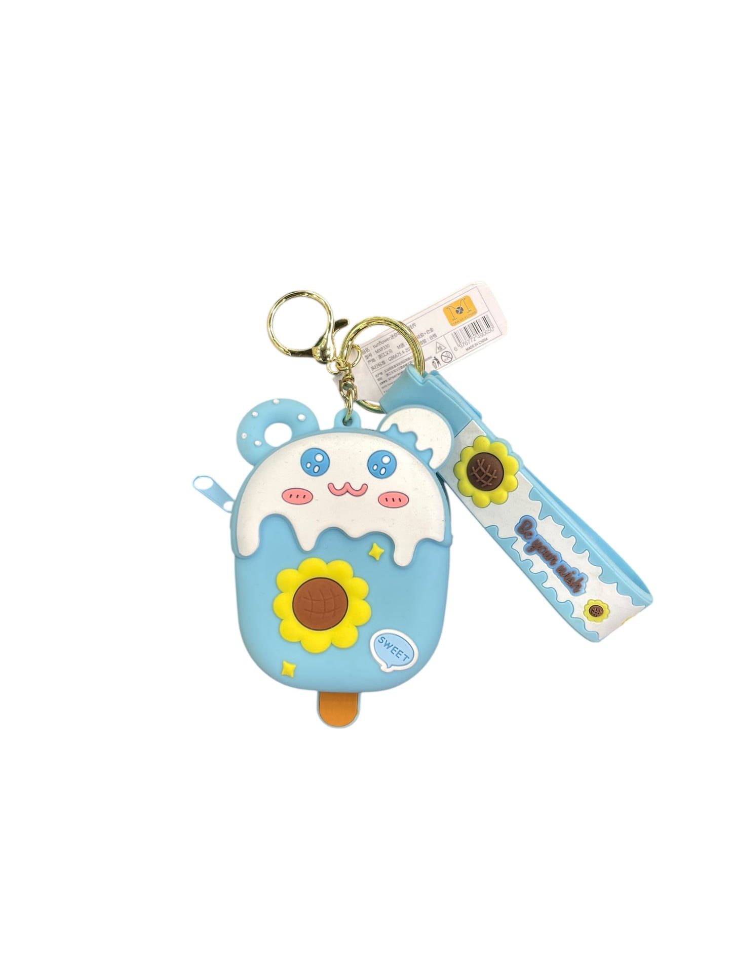 BIGMAN Popsicle Style Mini Zipper Pouch Soft Silicon Keychain